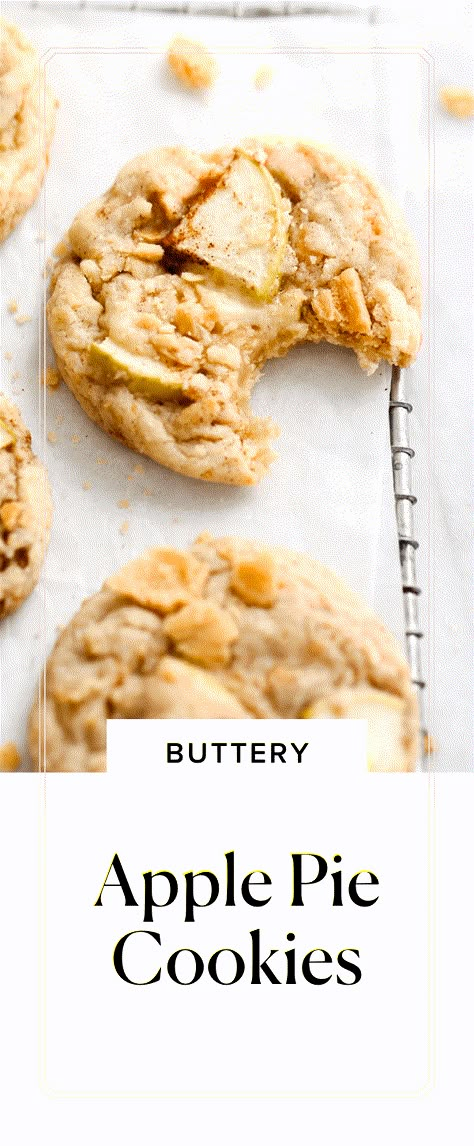 Apple Pie Crust Cookies, Dried Apple Cookies, Best Cookie Recipes Ever, Apple Pie Cookies Easy, Carmel Apple Cookie Recipes, Smash Cookies, Apple Pie Cookies Recipe, Apple Pie Cookie, Apple Pie Cookie Recipe