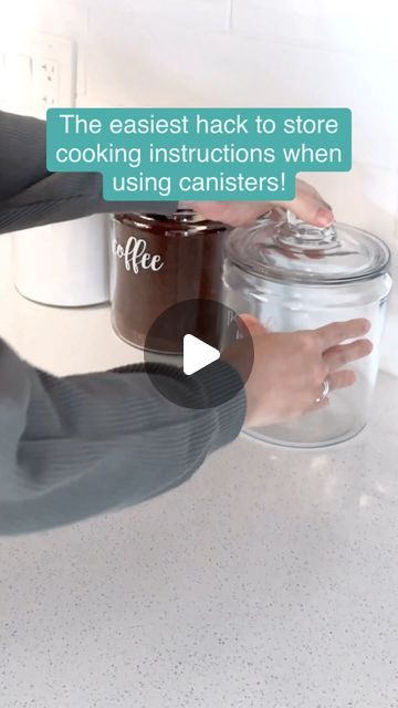 Home Organizing | Nashville, TN on Instagram: "We are BIG believers in decanting a few things in your kitchen! I put sugar, coffee, + pancake mix in glass canisters on my counter because we use them so often! ☕️🥞
⠀
But what do you do with the cooking instructions when you decant?!!
We love to use these self-adhesive notecard pockets to slide them in! Just use scissors to cut the instructions off the bag or box. ✂️ Easy Peasy!
‌
Comment PANCAKES for the link to these self-adhesive pockets + glass jars! The glass jars are only $9.48 at Walmart right now! ⭐️
‌
#organization #organizing #organizingideas #kitchenorganizing #organzinginspo #thetidyhomenashville" Refrigerator Organization, Glass Canisters, Home Organizing, Pancake Mix, Cooking Instructions, Nashville Tn, Easy Peasy, Simple Tricks, Canisters