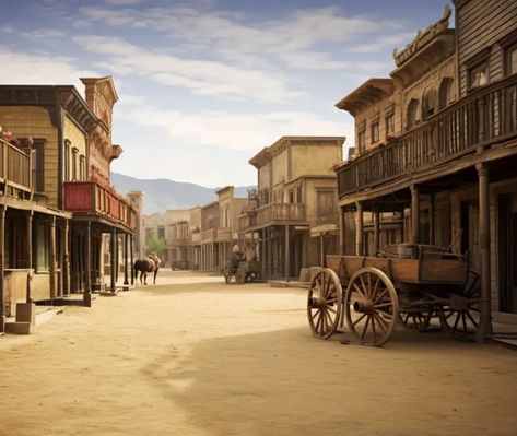 Old West Background, Wild West Background, Ghost Towns Of America, Wild West Town, Fantasy Western, Anime Houses, Cowboy Town, Fort Apache, Old Western Towns