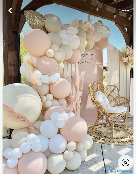 Garden Theme Birthday, Baby Shower Baskets, Baby Shower Theme Decorations, Gender Reveal Balloons, Baby Shower Tea, Garland Arch, Christmas Balloons, Kids Party Decorations, White Balloons