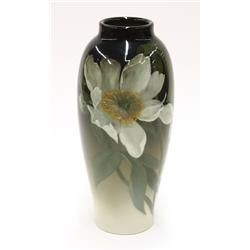 Japanese Iris, Black Pottery, Green Ground, Rookwood Pottery, Flower Art Drawing, Vase Crafts, White Peony, Peony Flowers, Antique Vase