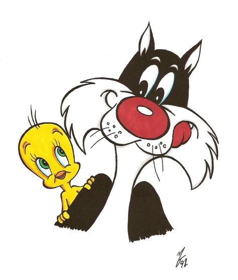 Looney Tunes Sylvester And Tweety | view from a Goon Tweety And Sylvester, Old Cartoon Characters, Sylvester The Cat, Old School Cartoons, Cartoon Character Tattoos, Looney Tunes Characters, Looney Tunes Cartoons, Drawing Cartoon Characters, Famous Cartoons