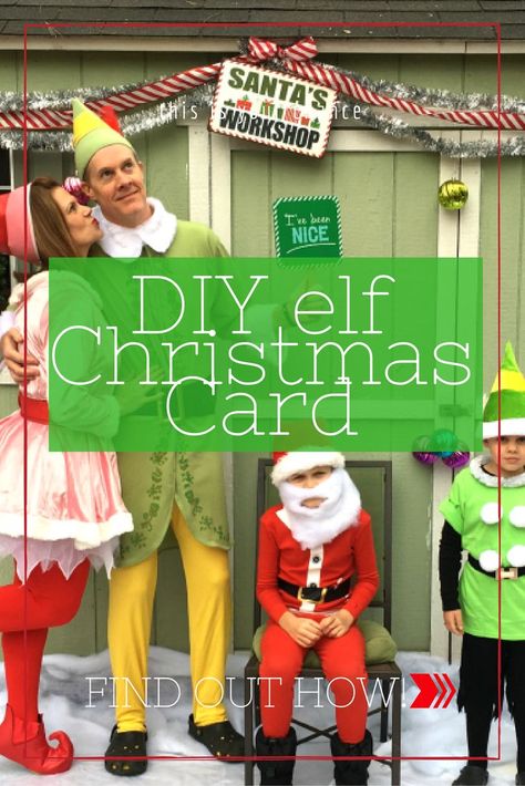 See how we made this fun DIY elf Christmas Card for Buddy the Elf family fun! Christmas Card Photo Ideas, Elf Christmas Card, Diy Elf, Elf Family, Movie Crafts, Motherhood Inspiration, Elf Movie, Family Christmas Cards, Homemade Christmas Cards