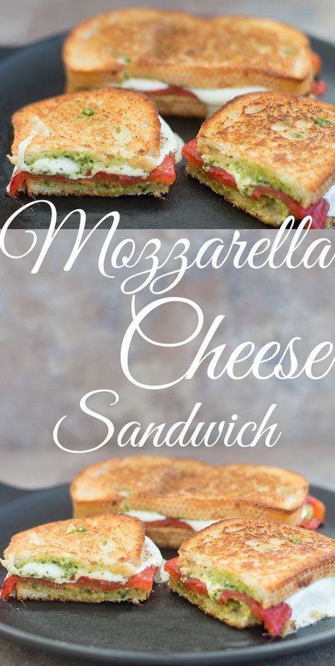 Sunday Snacks, Sandwich Vegetarian, Red Pepper Recipes, Mozzarella Sandwich, Arugula Pesto, Grilled Cheese Sandwiches, Brunch Recipe, Fresh Cheese, Sandwiches For Lunch