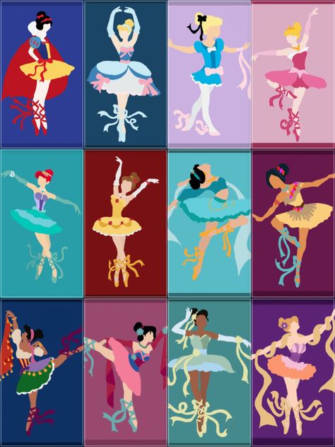 Disney Bailarinas Disney Ballerina Princesses, Ballet Pointe Shoes Drawing, Dance Poses Ballet, Disney Fan Art Princesses, Disney Princess Ballerinas, Disney Princess Ballet, Disney Dance, Ballet Princess, Ballerina Princess