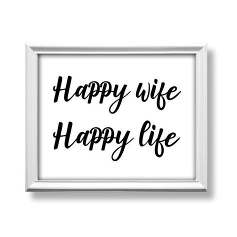 Happy wife happy life sign printable wall art decor poster art funny bedroom quote print anniversary Funny Bedroom, Happy Wife Quotes, Marry Me Quotes, Baseball Theme Party, Bedroom Quotes, Happy Wife Happy Life, Wife Quotes, Wife Life, Happy Wife