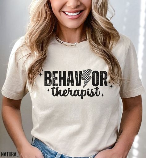 Our trendy Behavior Therapist shirt is perfect for any RBT,ABA or future BCBA. Show off your dedication to behavioral therapy with the cute and comfy tee. The perfect gift for a new behavior therapist or student! ♡STYLE Say hello to your new favorite t-shirt! All of our shirts are made with the highest quality materials and are super soft and cozy! Bella and Canvas Brand Shirts Solid Colors are 100% Cotton Heather Colors are 52% cotton, 48% polyester (Athletic Heather is 90% cotton, 10% polyeste Behavior Therapist Outfit, Rbt Outfits, Behavioral Therapist, Therapist Outfit, Behavior Therapist, Latest Summer Fashion, Behavior Analyst, Casual Beach Wear, Behavior Analysis