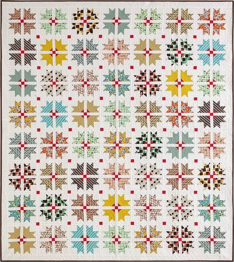 Crown Quilt Pattern, Mccalls Quilting, Flower Quilt Patterns, Quilt Pattern Download, Quilt Modernen, Pretty Quilt, Colorful Quilts, Antique Quilts, Star Quilts