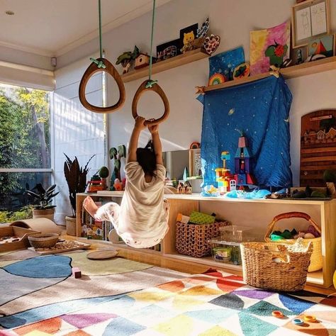 Waldorf Bedroom, Waldorf Playroom, Waldorf Kids, Forest Classroom, Vintage Kids Room, Gymnastics Rings, Kids Rooms Inspo, Homeschool Classroom, My Baby Girl