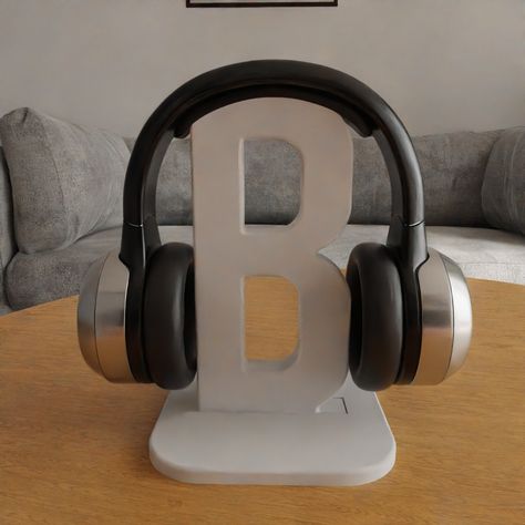 headphone holder stand letter B 3D print CNC Headphone Stand 3d Printed, Headphone Stand, Headphone Holder, Headphone Stands, Letter G, Letter K, Letter R, Letter B, 3d Print