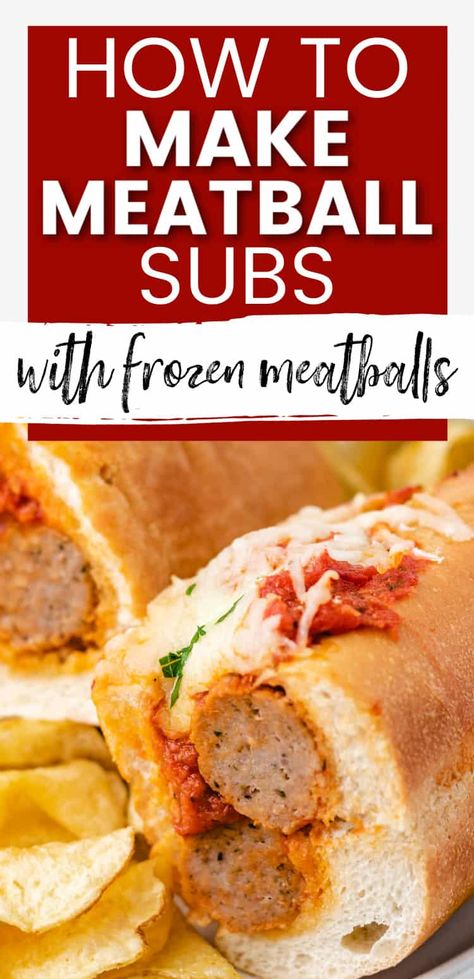 These classic Meatball Subs are the perfect quick and easy weeknight meal. They’re made with buttery sub rolls piled with tender meatballs, marinara, and ooey-gooey mozzarella cheese. Oven Recipes | Sandwich Recipes | Baked Meatball Subs | Meatball Sandwiches | Recipes with Cheese | Recipes with Frozen Meatballs | Recipes With Frozen Meatballs, Baked Meatball Subs, Easy Meatball Subs, Oven Meatballs, Meatballs Marinara, Meatball Sandwich Recipes, Meatball Sub Sandwiches, Frozen Meatball Recipes, Meatball Sub Recipe