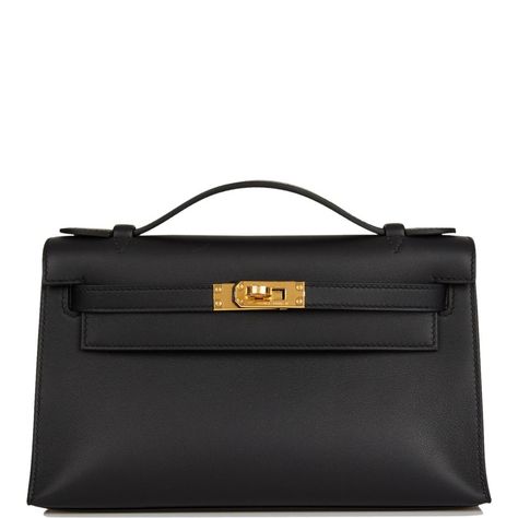 Luxury Designer Hermes at Up to 70% Off Retail. Real or Your Money Back. Shop The Luxury Resale Marketplace Made by Women, for Women. Your Fave Brands Coming in Hot Daily. This Mini Kelly Pochette is in black swift leather with gold hardware and has tonal stitching, front flap, two straps with center toggle closure and a top flat handle. The interior is lined with black leather and has an open wall pocket. Collection: Z Origin: France Condition: Pristine; new or never worn Accompanied by: Hermes Hermes Kelly Pochette, Kelly Pochette, Mini Kelly, Open Wall, Hermes Box, Wall Pockets, Gold Hardware, New Black, Top Handle