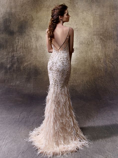 2017 Enzoani, Leonie, Back View Wedding Dresses Open Back, Wedding Dress With Feathers, Matric Farewell, Dresses Open Back, Bridesmaids Gowns, Dress With Feathers, Open Back Wedding, For Wedding Dresses, Open Back Wedding Dress