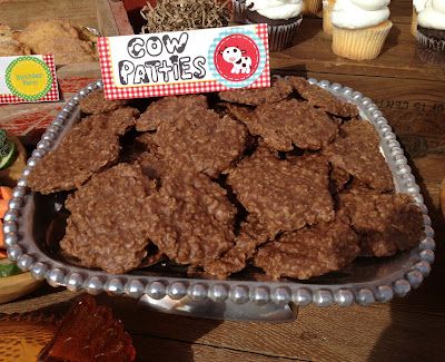 Cow Patties, Tractor Birthday Party, Cow Birthday Parties, Barnyard Birthday Party, Farm Theme Birthday, Farm Themed Birthday Party, Chocolate Oatmeal Cookies, Western Birthday, Cow Birthday