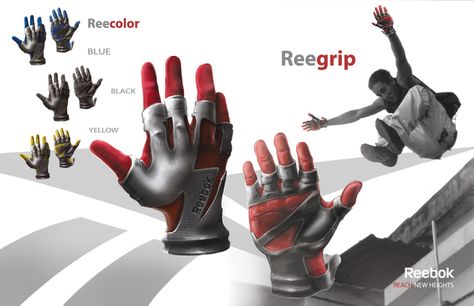 REEBOK: Parkour Glove by Frantz Mondesir, via Behance Parkour For Beginners, Parkour Equipment, Parkour Workout, Parkour Training, Primal Movement, Combat Clothes, Kickboxing Workout, Hydration Pack, Sports Gloves