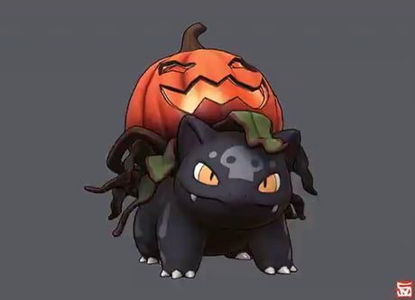 A 3D-rendered Halloween-themed Ivysaur Pokemon Halloween, Pokemon Tattoo, Cute Pokemon Wallpaper, Pokemon Drawings, All Pokemon, Pokemon Fan Art, Cool Pokemon, Pokemon Pictures, Cute Pokemon