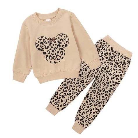 Toddler Baby Girl Leopard Fall Clothes Long Sleeve Pullover Crew Neck Top Sweatshirt Pants Casual Winter Outfits Toddler Girl Clothes Winter, Baby Girl Clothes Winter, Leopard Outfits, Winter Outfits For Girls, Girls Fall Outfits, Fall Clothes, Warm Outfits