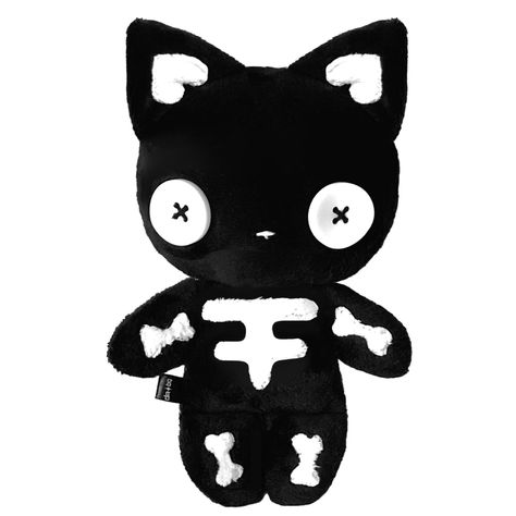 Cat Plushie Pattern, Diy Plushies, Skeleton Plush Diy, Gothic Plushies, Cute Goth Plushies, Cute Gothic Plushies, Black Cat Plushies, Black Cat Plush, Felt Plushie