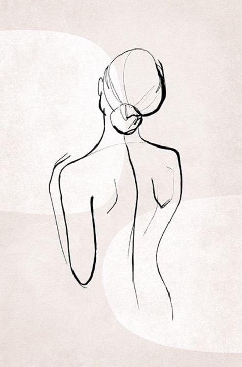 Silhouette Drawing Woman, Woman In Shower Drawing, Woman From The Back Drawing, Female Silhouette Drawing, Siluette Woman Drawing, Silouette Drawings Person, Woman Silhouette Drawing, Woman Back Drawing, Figure Line Drawing