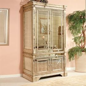 That Was A What?!: My Love Affair with Mirrors...The Story Continues Bassett Furniture Bedroom, French Provincial Bedroom Furniture, Armoire Furniture, Dining Room Dresser, Vintage Bedroom Sets, Mirror Wardrobe, Cherry Furniture, Mirrored Armoire, Quality Bedroom Furniture