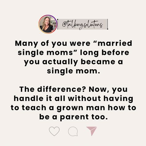 ❕What does “married single mom” mean? As a married single mom, you handle the majority (if not all) of the mental load— scheduling and attending doctor’s appointments for everyone, groceries and meal prep, cleaning, planning family outings, buying all the gifts, setting up play dates, reminding your partner about what he said he’d take care of but forgot—while your partner remained hands-off. 🚩 Becoming an actual single mom has its challenges, no doubt. ✨But there’s one major perk: you no l... Single Married Mom Quotes, Married Single Mom Quotes, Dating A Single Mom Quotes, Married Single Mom, Single Mom Advice, Becoming A Single Mom, Single Mom Dating, Mental Load, Family Outings