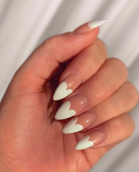 Heart Tip Nails, Valentine Nail, Heart Nail Designs, Nail Blue, Nail Room, Nail Designs Valentines, Tip Nails, Nail Swag, Nagel Inspo