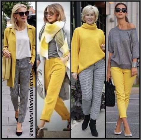 Grey Outfits, Trending Dress, Hairstyles Trending, Yellow Outfits, Trending Clothes, Nails Trending, Nails Trend, Colour Combinations Fashion, Trending Nails