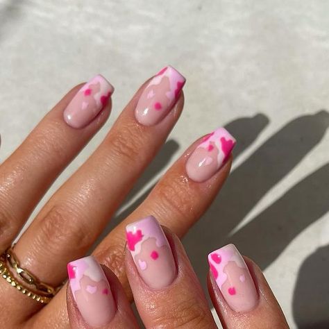 Caroline Chambers on Instagram: "my strawberry milkshake brings all the boys to the yard 🐮💕 using @the_gelbottle_inc audrey, carries cosmo and apricot flower rings are all @coconutlaneuk / @coconutlanethelabel ✨ cow print inspo @thehotblend" Strawberry Milk Cow Nails, Strawberry Cow Nails, Milkshake Nails, Caroline Chambers, Strawberry Cow, Cow Nails, Flower Rings, Strawberry Milkshake, Milk Cow