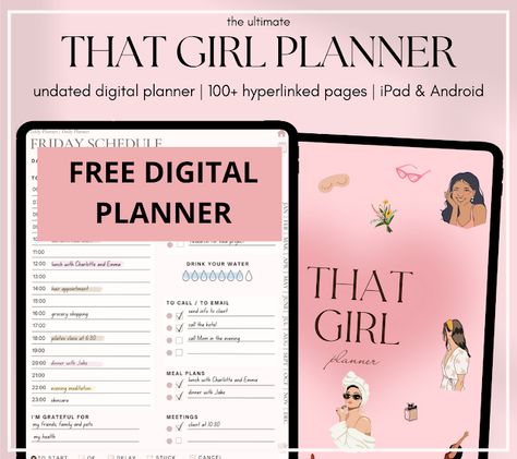 Free Digital Planner Download 2024 That Girl digital planner Goodnotes Free Journal Template, Good Notes Daily Planner Template, Goodnotes Agenda Template, Digital Planner Pages Ideas, Good Notes Free Planner, Digital Journal Free Download, Free Digital Life Planner, Digital Planner Page Ideas, Free Daily Planner Goodnotes