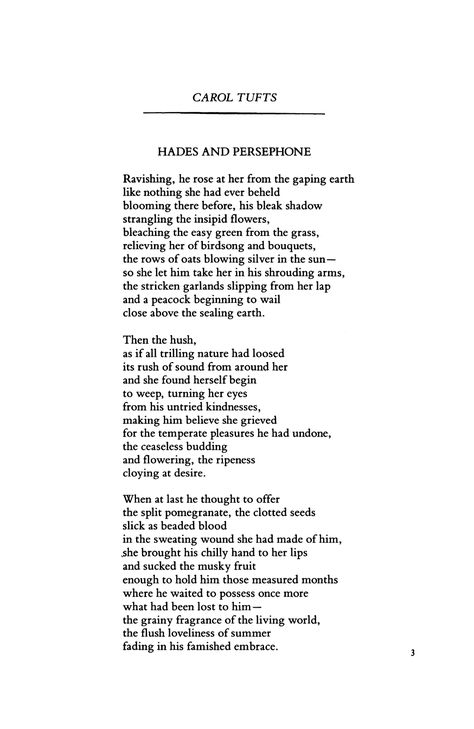 Hades and Persephone by Carol Tufts | Poetry Magazine Hades And Persephone Pomegranate, Hades Poem, Hades And Persephone Aesthetic, Hades And Persephone Story, Story Of Persephone, Greek Mythology Quotes, Mythology Poetry, Persephone And Hades, Hades Aesthetic