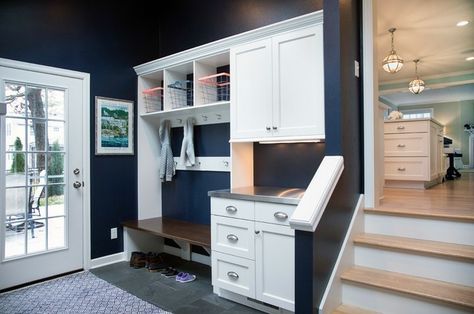 Clown House, Mudroom Addition, Transitional Kitchen, Red House, Ironing Center, Step Up, Entryway, Google Search, Furniture