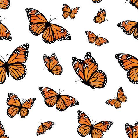 patrón sin costuras con mariposas monarca, ilustración vectorial Anarchy Sign, Diy Dog Sweater, Monarch Butterflies, Iconic Photos, Monarch Butterfly, Diy Dog Stuff, A White Background, Vector Photo, Seamless Pattern