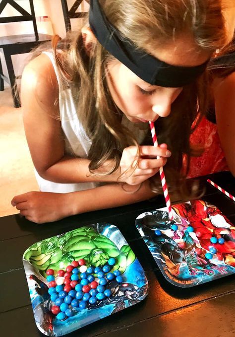 Play this Minute to Win It superhero party game at your next party to guarantee laughs! Superhero Party Ideas, Spider Man Birthday Party, Superhero Party Games, Super Hero Day, Spider Man Birthday, Marvel Birthday Party, Food Games, Party Ideas For Kids, Kids Craft Room