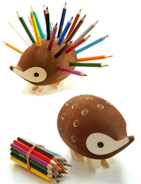 x A Hedgehog, Hedgehogs, Cool Inventions, Pusheen, Pencil Holder, An Animal, Colored Pencils, Kids Room, Diy Projects