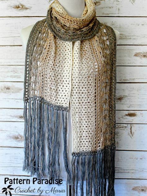 Crochet Boho Scarf Pattern Free, Wearable Crochet, Crochet Scarf Easy, Scarf Ideas, Crochet Scarfs, Scarf Patterns, Crochet Scarf Pattern Free, Crochet Sweaters, Crochet Shawls And Wraps