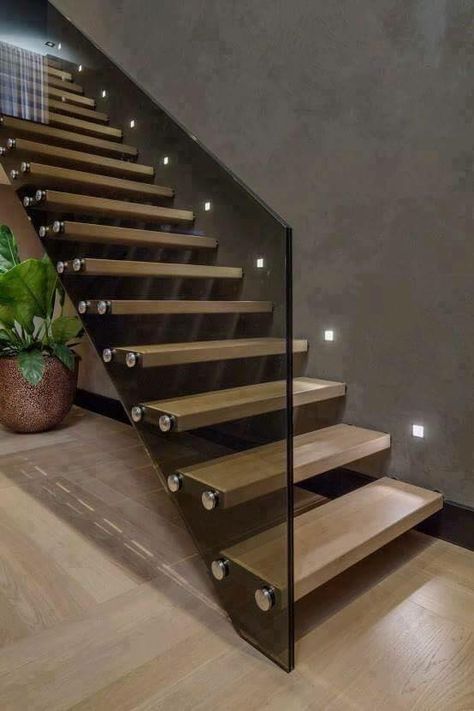 Original Staircase, Glass Stairs Design, درج السلم, Wooden Staircase, Stairway Lighting, Stairs Ideas, Escalier Design, Glass Stairs, Staircase Ideas