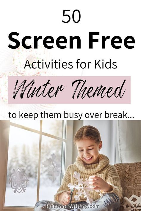 Need some fun activities to keep your kids busy over winter break? Here are fifty screen free activities for kids with a winter theme. They’re perfect for indoor fun this winter. #winterbreak #activitiesforkids Free Winter Activities, Screen Free Activities For Kids, Snowday Activities, Winter Break Activities, Free Activities For Kids, Winter Activities For Kids, Screen Free Activities, Kids Schedule, Indoor Activities For Kids