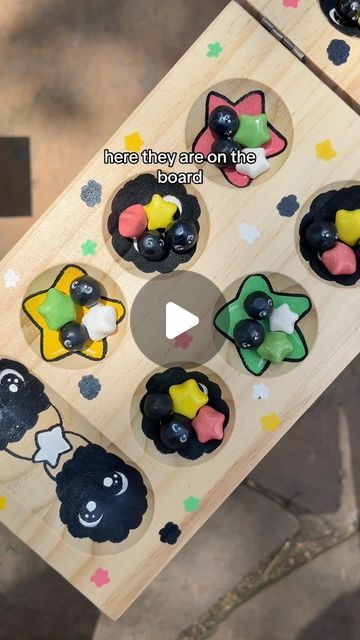 The Midori House on Instagram: "Taking a nostalgic movie and mixing it with a nostalgic game 💖🌚⭐️  . soot sprite and star candy (koneitpo) mancala  24 matte or glossy soot sprites 24 ceramic paper stars sealed wooden board 1/1  . design will not be repeated and will be available in the mid/late August restock 💖 . . . #mancala #cutegames #sootsprites" Diy Mancala Board Clay, Ceramic Mancala Board, Ceramic Game Board, Mancala Board Diy, Mancala Board, Mancala Game, Soot Sprite, Soot Sprites, Star Candy