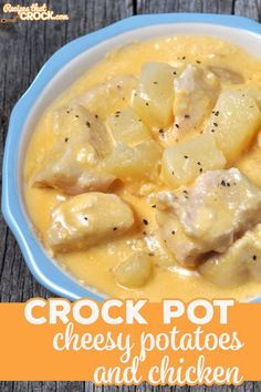 Chicken And Potatoes Crock Pot, Cheesy Chicken And Potatoes, Potatoes Crock Pot, Cheesy Potatoes Crock Pot, Crockpot Fajitas, Potatoes And Chicken, Crockpot Foods, Cheeseburger Meatloaf, Pumpkin Crockpot