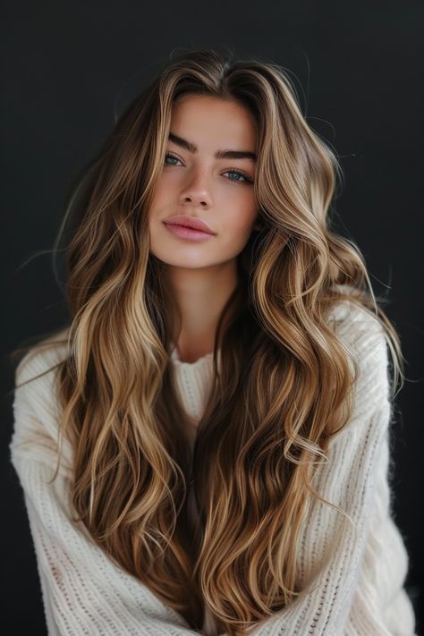 Balayage For Wavy Hair, Sun Bleached Brunette Hair, Pregnancy Hair Color, Long Hair Colour, Short Bleached Hair, Rambut Brunette, Fall Blonde Hair, Wild Hair, Seamless Transition