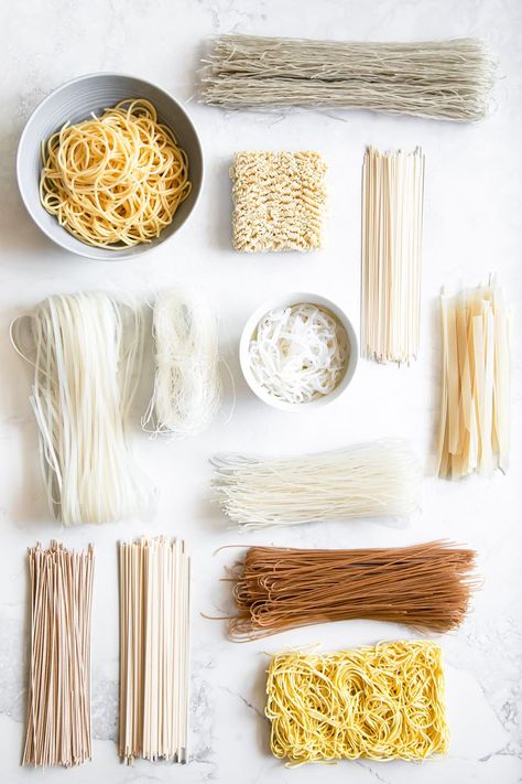 A Guide to Asian Noodles Chow Fun Noodles, Asian Supermarket, Buckwheat Recipes, Types Of Noodles, Korean Noodles, Asian Stir Fry, Wheat Noodles, Buckwheat Noodles, Baked Rice