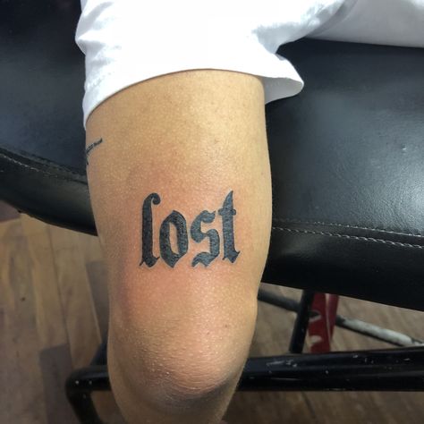 Lost Cause Tattoo, Lost Tattoo Ideas, Lost Tattoo, Half Sleeve Tattoos Drawings, Tattoo Arm, Tattoos For Kids, Half Sleeve Tattoo, Word Tattoos, Half Sleeve