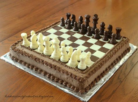 Family, Food, and Fun: Chess Cake - and our Boy turns 9 Chess Cake Design, Chess Board Cake, Chess Aesthetic, Chess Cake, Pool Cake, Cooking Contest, Homemade Chocolate Cake, 32 Birthday, Cake Online