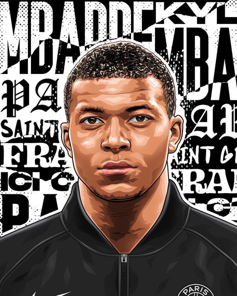 Kylian Mbappe Drawing, Che Guevara Art, Soccer Artwork, Soccer Drawing, 365 Photo Challenge, New Nature Wallpaper, Vector Portrait Illustration, Football Artwork, Football Drawing