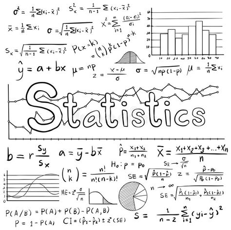 Statistics Drawing, Doodle Handwriting, Statistics Notes, Math Doodles, Statistics Math, Project Cover Page, Desain Signage, Sketch Notes, Diy Notebook