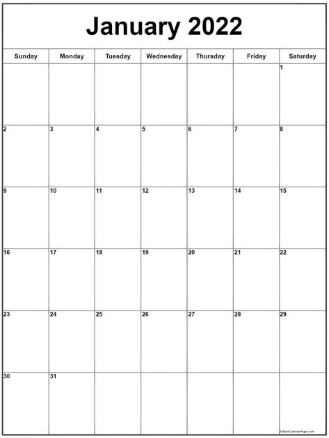 January 2022 Vertical Calendar | Portrait Behavior Calendar, Daily Calendar Template, Printable Calendar Pages, Vertical Calendar, Calendar Examples, July Calendar, Free Calendar Template, January Calendar, Business Calendar