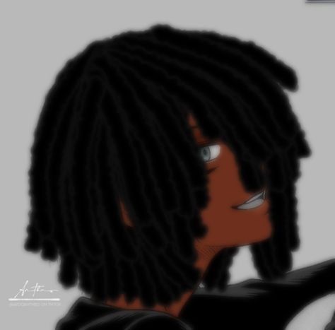 Black Anime Dreads Pfp, Dread Head Cartoon Pfp, Black Anime Character With Dreads, Anime Dreadlocks Guy, Dreads Pfp Anime, Black Anime Guy Pfp Dreads, Black Anime Guy Dreads, Dreads Cartoon, Black Anime Guy Pfp