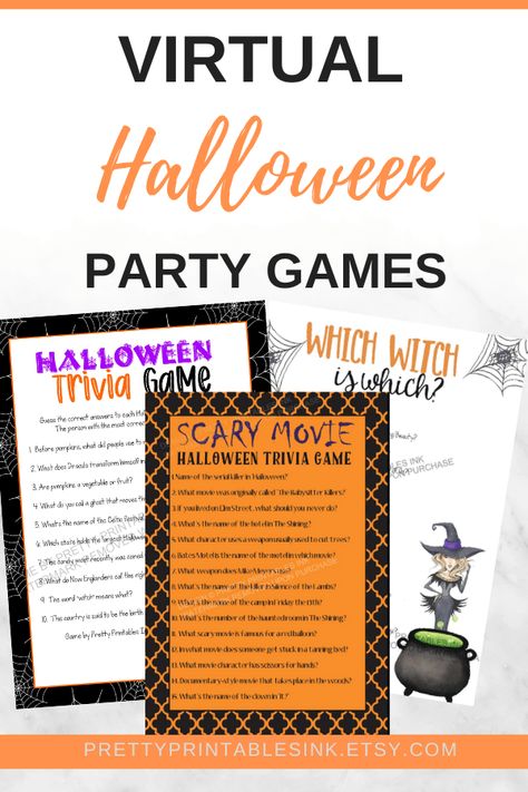 Halloween Party Game Ideas, Virtual Party Games, Adult Halloween Party Games, Halloween Tips, Party Game Ideas, Fun Halloween Party Games, Halloween Party Activities, Fun Halloween Games, Office Halloween