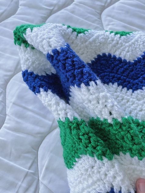 Excited to share this item from my #etsy shop: crochet baby blanket - blue and green crochet baby blanket - blue, green and white baby blanket - baby boy bedding - nursery decor Green Crochet Baby Blanket, Blue And Green Crochet, Cozy Crochet Blanket, Crochet Blanket Patterns Free, Crochet Shorts Pattern, White Baby Blanket, Gender Neutral Baby Nursery, Green Baby Blanket, Baby Blankie