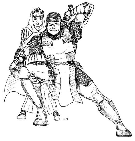 A knight protecting a princess Fantasy Games, Book Set, Humanoid Sketch, Art